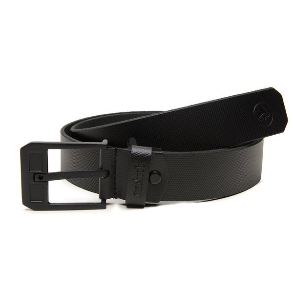 Cinto em Couro Macboot Preto Fivela Metal Preto - vista frontal - Macboot