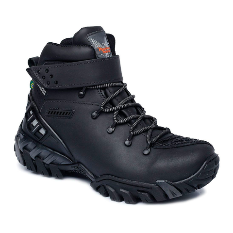 Bota Motors Cano Alto Macboot Alcatraz 02 Preto Emborrachado