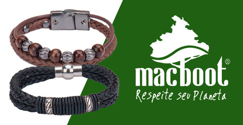 Pulseiras masculinas de couro da Macboot: Confira modelos surpreendentes