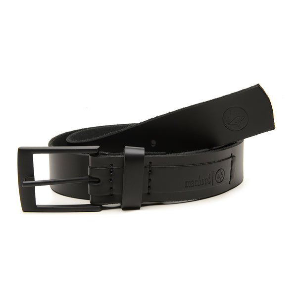 Cinto em Couro Macboot Preto Fivela Basic - vista frontal - Macboot