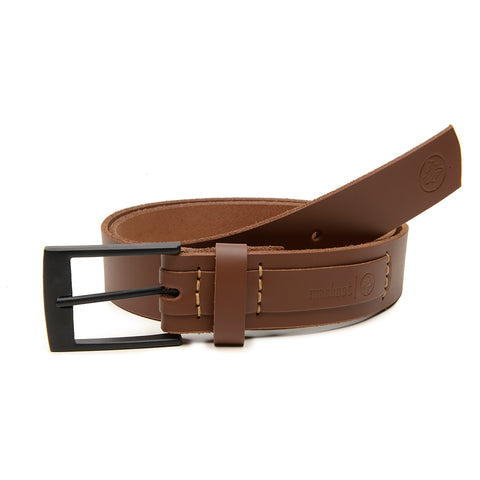 Cinto em Couro Macboot Marrom Fivela Basic