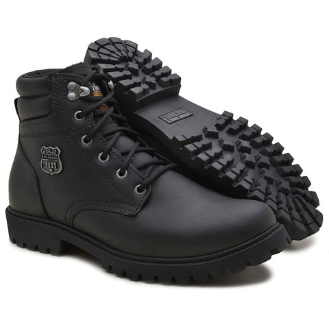 Bota Motors Cano Alto Macboot Kenko 06 Preto Emborrachado