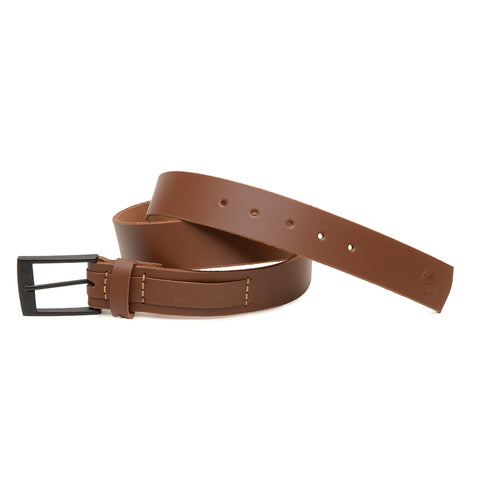 Cinto em Couro Macboot Marrom Fivela Basic