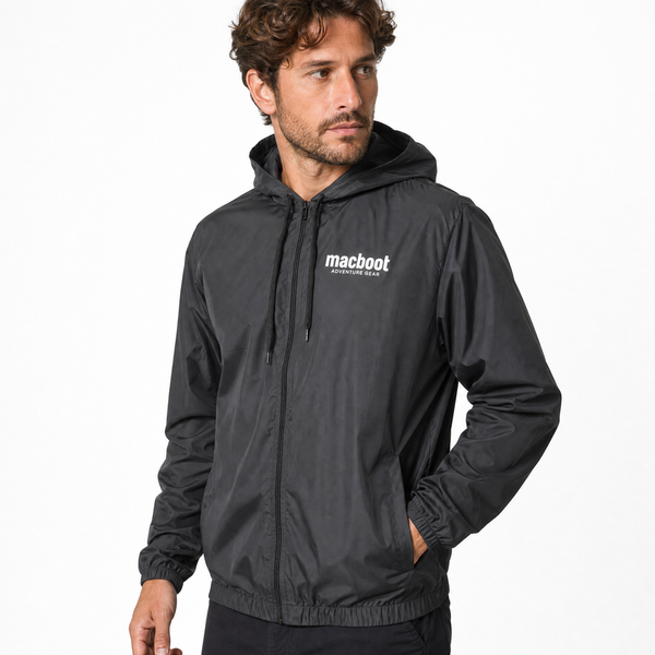 Corta Vento Macboot Preto visto de frente