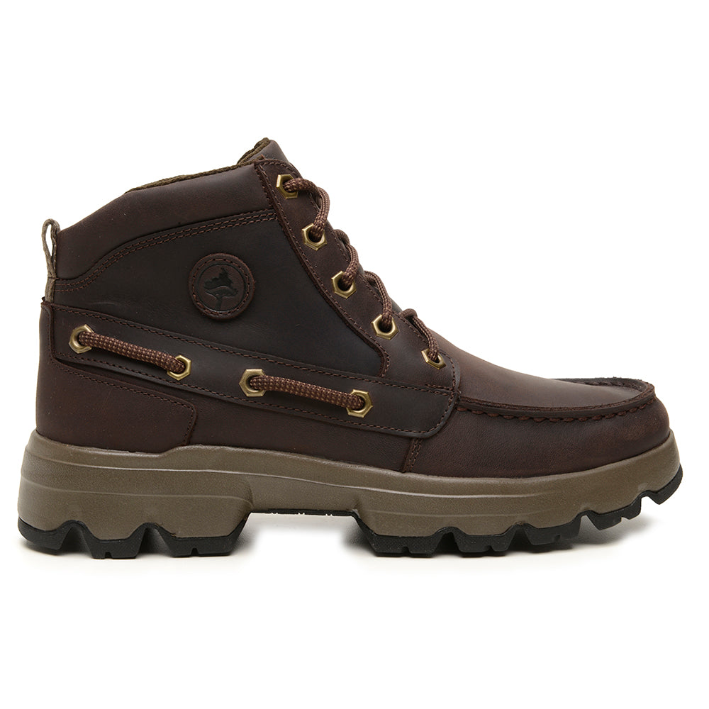 Bota Adventure Cano Longo Macboot Ébano 02 Café - vista frontal - Macboot