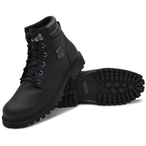 Bota Motors Cano Alto Macboot Kenko 06 Preto Emborrachado