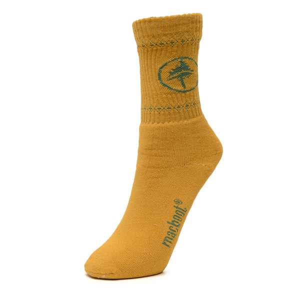 MEIA CANO LONGO MACBOOT MOSTARDA/VERDE - vista frontal - Macboot