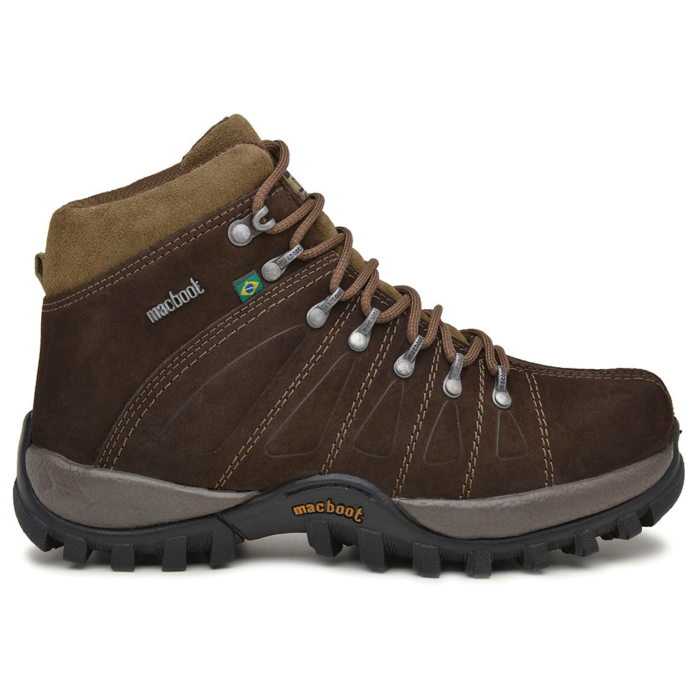 Bota Adventure Cano Alto Macboot Uirapuru 02 Marrom Escuro - vista frontal - Macboot