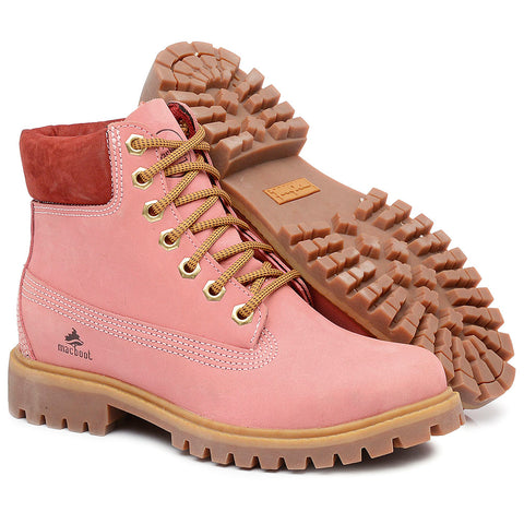 Bota Militar Macboot Cano Alto Lauryn 04 Rosa