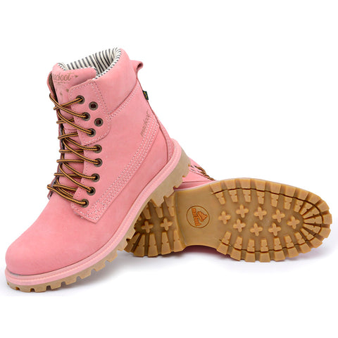 Bota Militar Cano Alto Macboot Papoula 08 Rosa