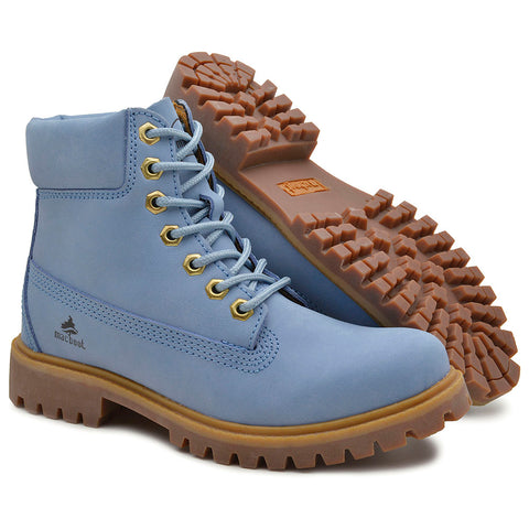 Bota Militar Macboot Cano Alto Lauryn 04 Azul Bebe