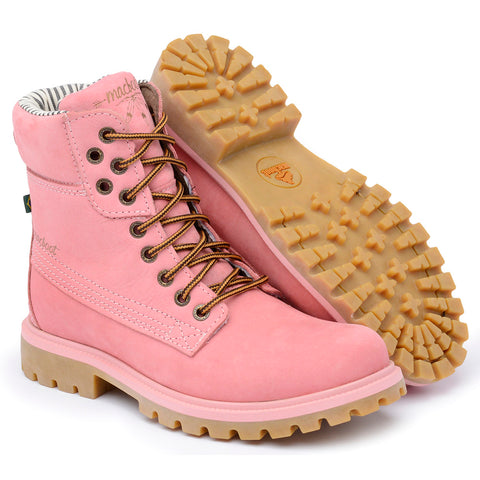 Bota Militar Cano Alto Macboot Papoula 08 Rosa