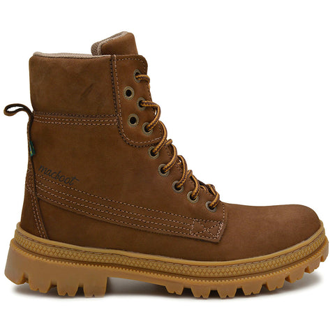 Bota Militar Cano Alto Macboot Papoula 04 Marrom Claro