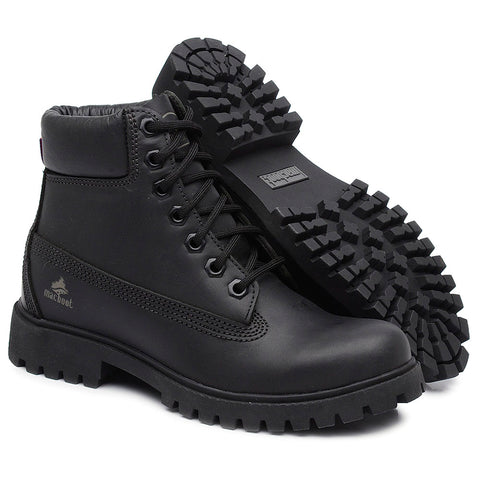 Bota Militar Macboot Cano Alto Lauryn 04 Preto Emborrachado