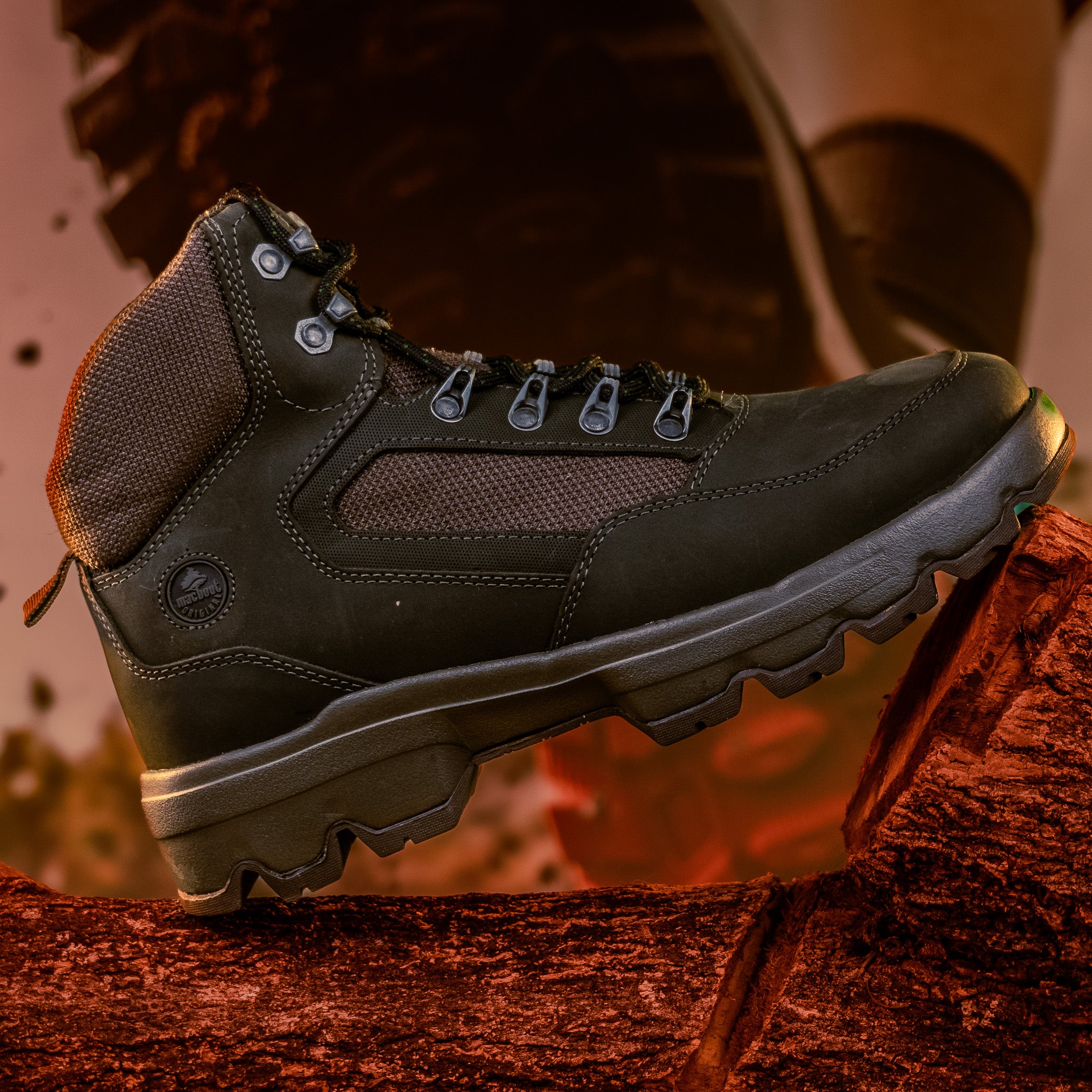 Bota Adventure Cano Alto Macboot Verda 02 Cinza | Macboot