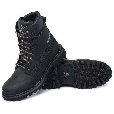 Bota Militar Cano Alto Macboot Papoula 08 Preto Emborrachado