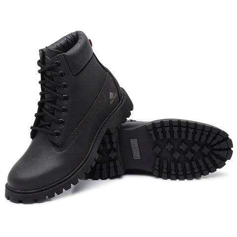 Bota Militar Macboot Cano Alto Lauryn 04 Preto Emborrachado