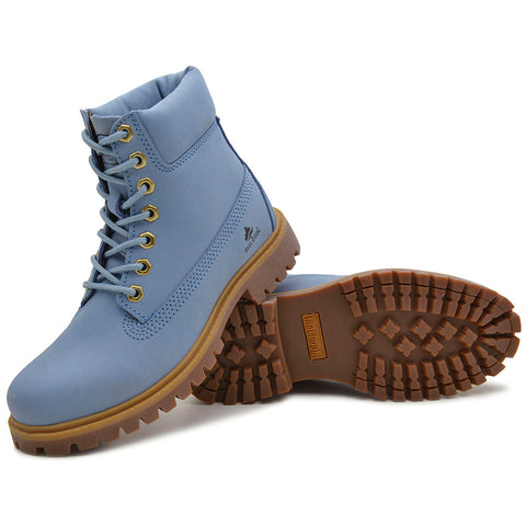 Bota Militar Macboot Cano Alto Lauryn 04 Azul Bebe