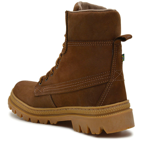 Bota Militar Cano Alto Macboot Papoula 04 Marrom Claro