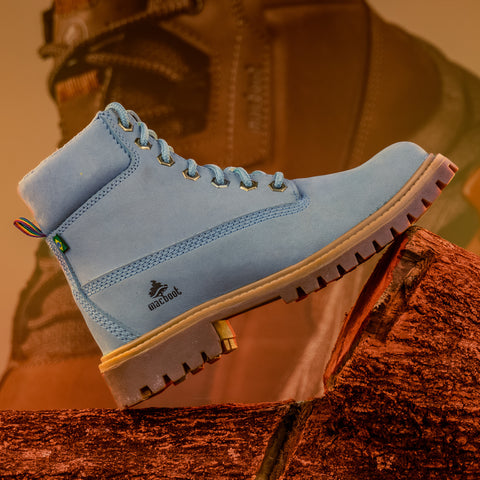 Bota Militar Macboot Cano Alto Lauryn 04 Azul Bebe - vista lateral - Macboot