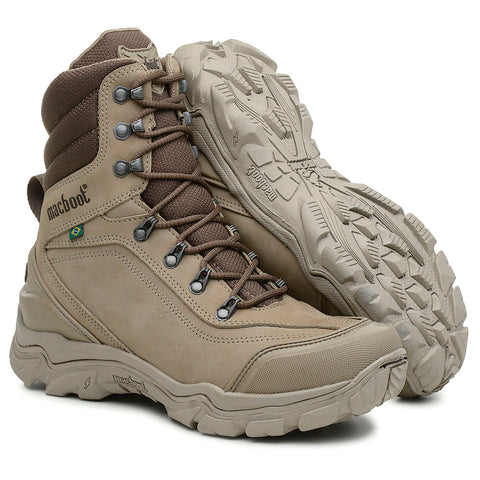 Bota Militar Cano Longo Macboot Falcão 02 Bege Acinzentado