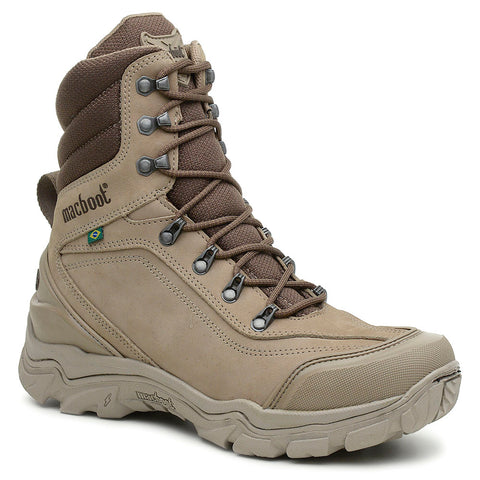 Bota Militar Cano Longo Macboot Falcão 02 Bege Acinzentado