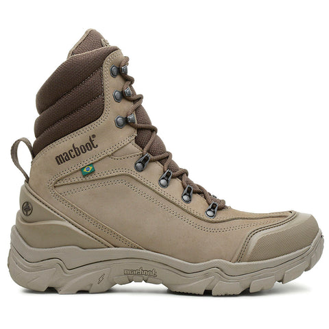 Bota Militar Cano Longo Macboot Falcão 02 Bege Acinzentado
