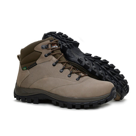Bota Adventure Cano Alto Macboot Sumauma 02 Bege Acinzentado