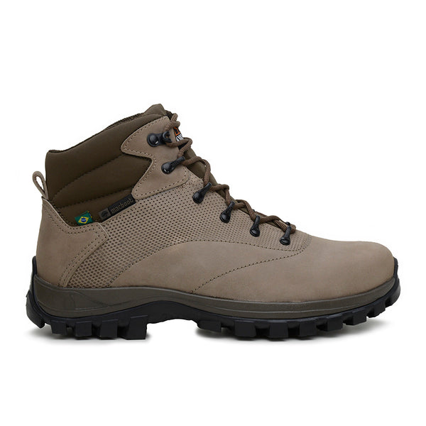 Bota Adventure Cano Alto Macboot Sumauma 02 Bege Acinzentado - vista frontal - Macboot