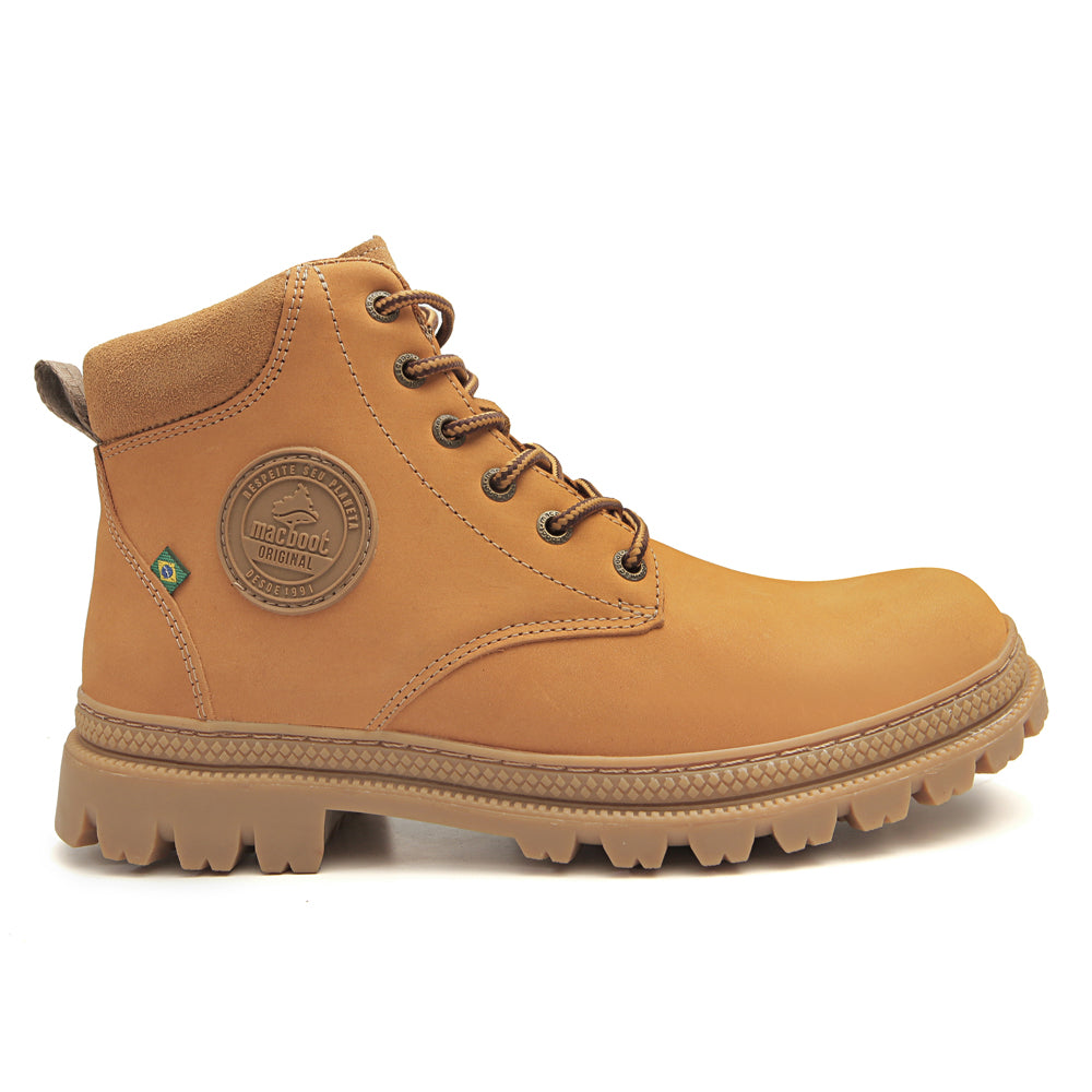 Bota De Segurança Cano Alto Macboot C.A0002 Mostarda - vista frontal - Macboot