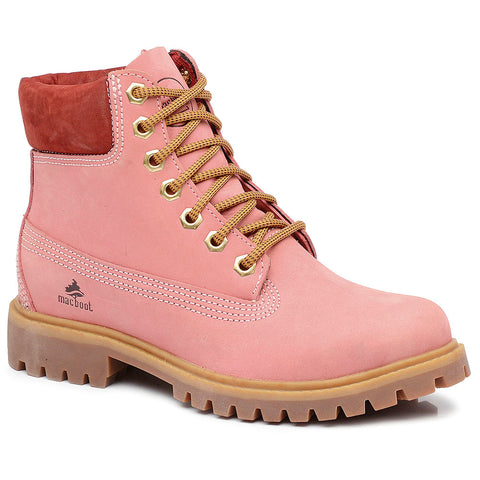Bota Militar Macboot Cano Alto Lauryn 04 Rosa