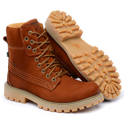 Bota Militar Cano Alto Macboot Papoula 08 Caramelo