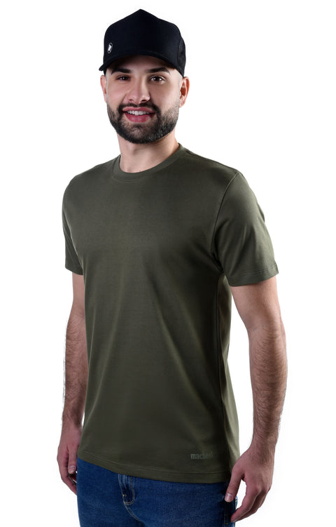 Camiseta Básica Masculina Macboot Verde Oliva