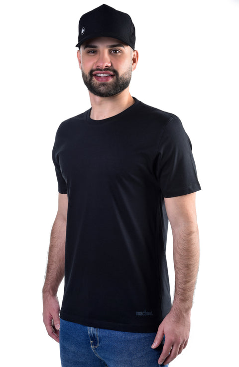 Camiseta Básica Masculina Macboot Preta