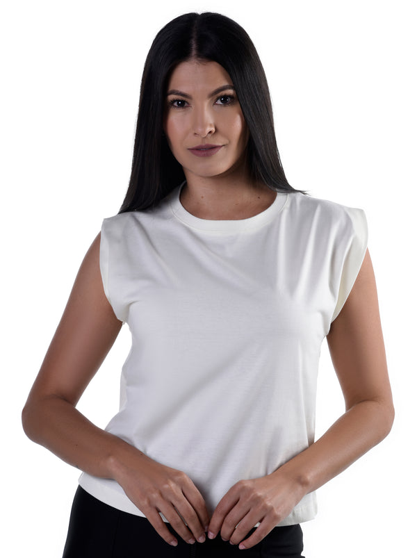Camiseta Feminina Muscle Tee Macboot Off White - vista frontal - Macboot