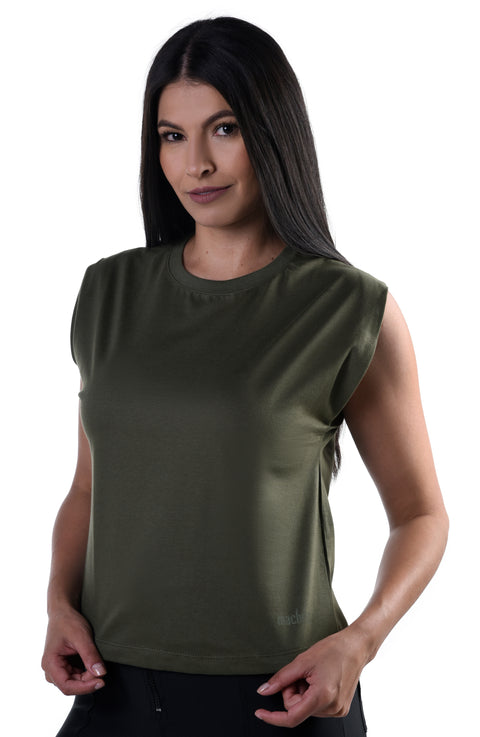 Camiseta Feminina Muscle Tee Macboot Verde Oliva