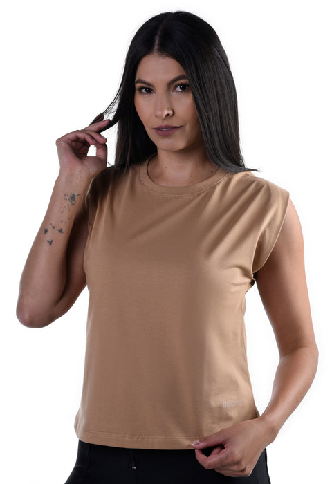 Camiseta Feminina Muscle Tee Macboot Caramelo
