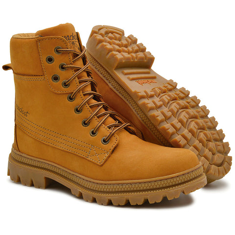 Bota Militar Cano Alto Macboot Papoula 04 Mostarda