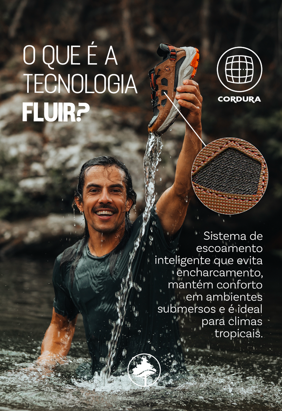 Tecnologia Fluir Macboot — Sistema impermeável que mantém o pé seco