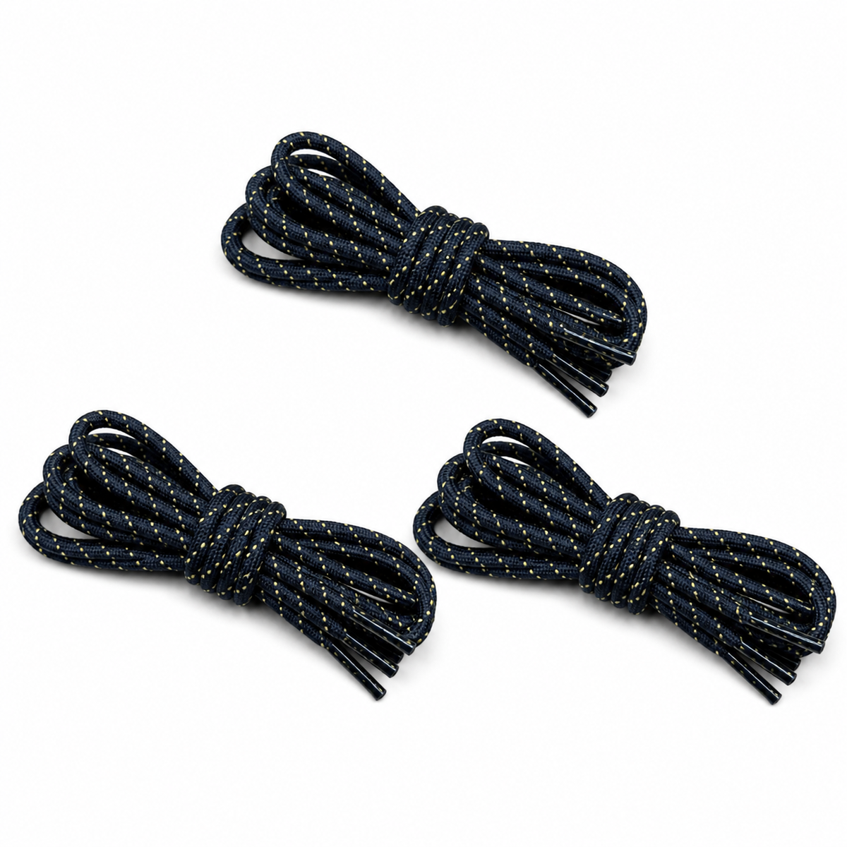 Kit 3 Atacadores Macboot Preto e Amarelo 130cm