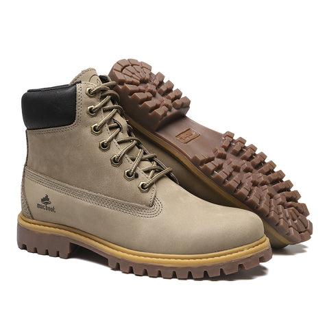 Bota Militar Cano Alto Lauryn 04 Bege Acinzentado