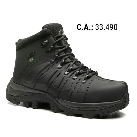 Bota De Segurança Cano Alto Macboot MAC PRO 01 Preto Emborrachado