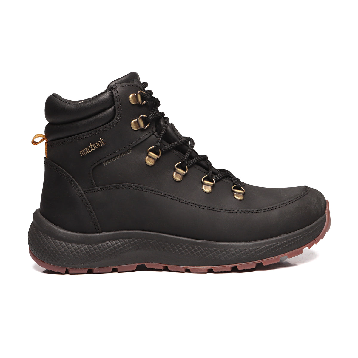 Bota Adventure Cano Alto Waterproof Macboot Sabine 08 Preto Emborrachado - vista frontal - Macboot